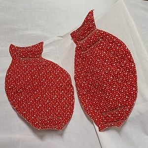Vintage Handmade Fish Shaped Placemats Utensil Pockets Set of 2 😍